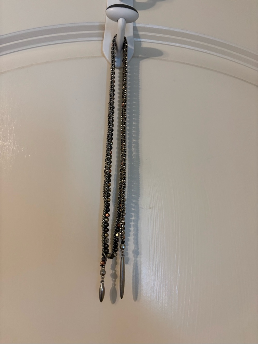 Stella & Dot Gunmetal Laria Bead Necklace with Spike Drops